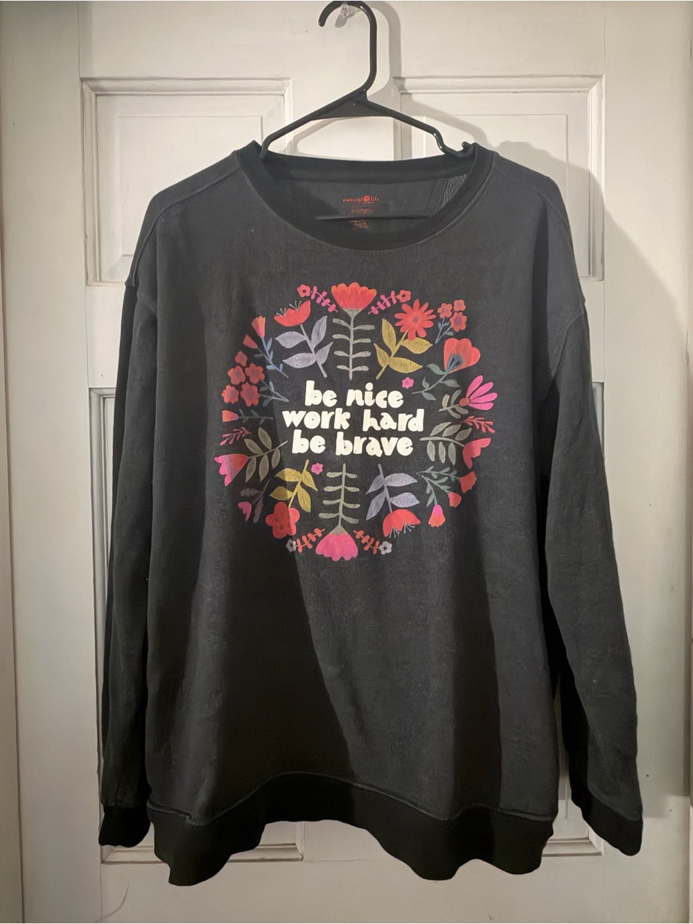 The Natural Life Sweatshirt with Floral Motto (and pockets!)
